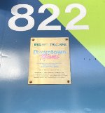 A plaque on BL36PH # 822 in honor of the startup of Tri-Rail service running into Miami Central Station in Downtown Miami